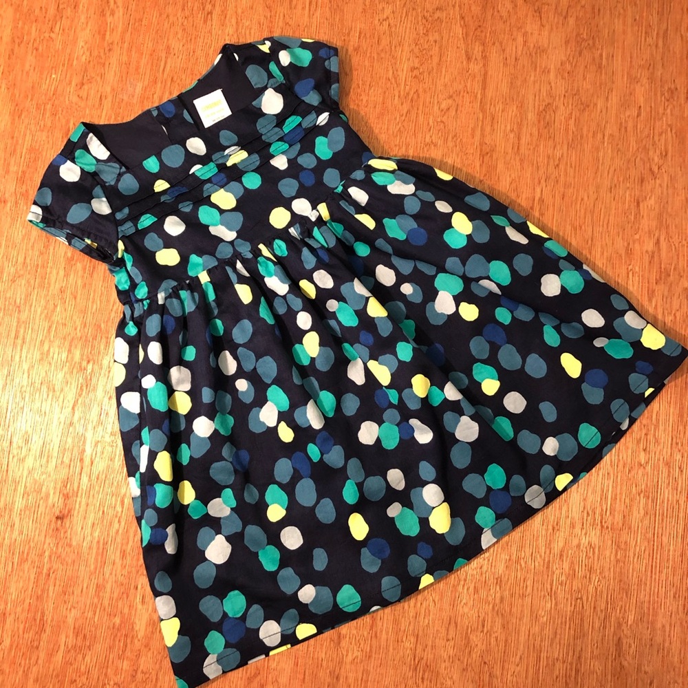 Gymboree Navy Dress w/ Polka dots Size 18 Months